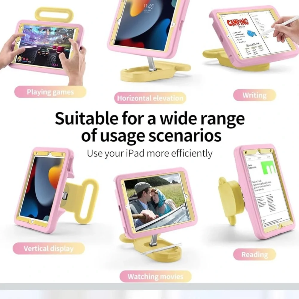 Kids Case for iPad 7th/8th/9th Gen 10.2 inch,Adjustable Portrait 856-12
